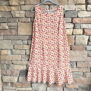 Vintage Y2K R&K Original 14 Woman Ditsy Floral Sleeveless Knee Length Dress
